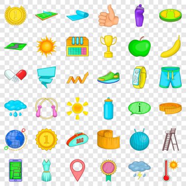 Kupa Icons set, karikatür tarzı