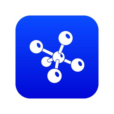 Molekül kimyası simgesi mavi vektör