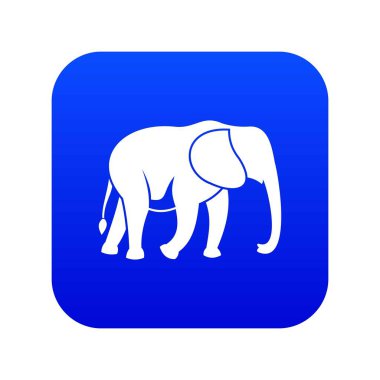 Wild elephant icon digital blue clipart