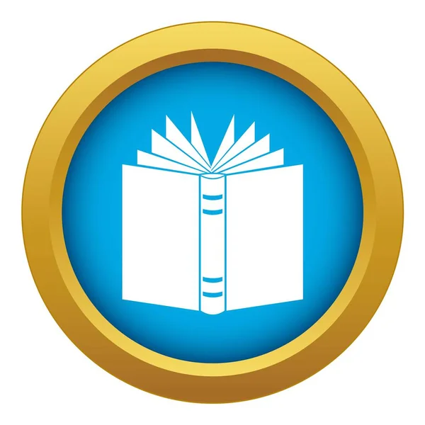 Abrir el icono del libro grueso vector azul aislado — Vector de stock