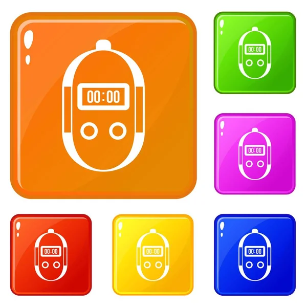 Cronómetro iconos de color vectorial conjunto — Vector de stock
