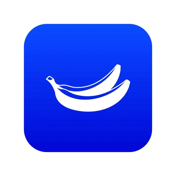 Icône banane numérique bleu — Image vectorielle