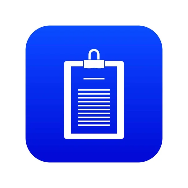 Presse-papiers avec icône de liste de contrôle numérique bleu — Image vectorielle