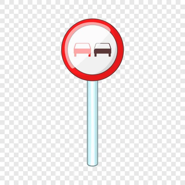 Pas de dépassement de la circulation routière icône style dessin animé — Image vectorielle