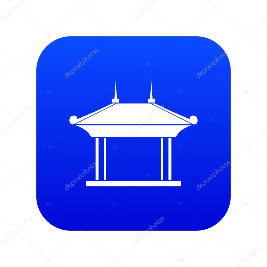 Pagoda icon digital blue