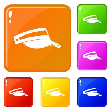 Güneş kapağı simgeleri vektör rengini ayarlar