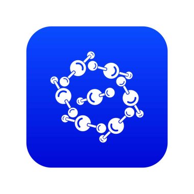 Molekül tasarım simgesi mavi vektör