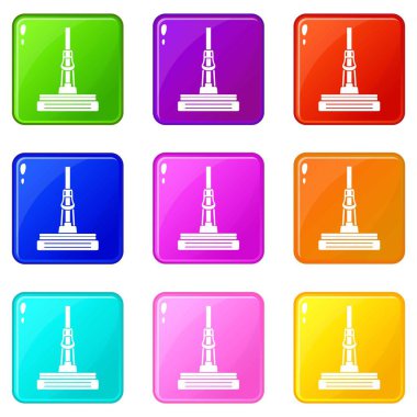 Paspas simgeleri seti 9 renk koleksiyonu