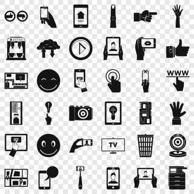 Bilgi Icons set, basit tarzı