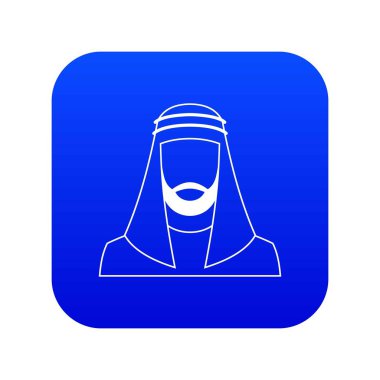 Geleneksel Müslüman şapka simgesi dijital mavi Arapça adam