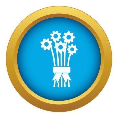 Çiçek simgesi mavi vektör izole buket