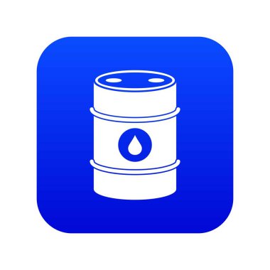 Metal petrol varil simgesi dijital mavi
