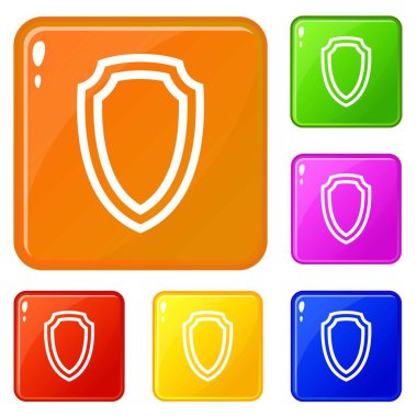 Ordu kalkan simgeleri vektör renk seti