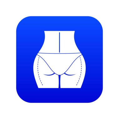 Kadın kalçaları estetik ameliyat ikonuna hazırlandı dijital mavi