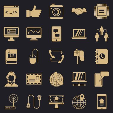 Tartışma Icons set, basit tarzı