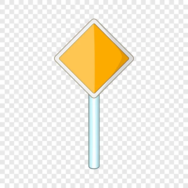 Öncelikli yol işareti simgesi, çizgi film stili — Stok Vektör