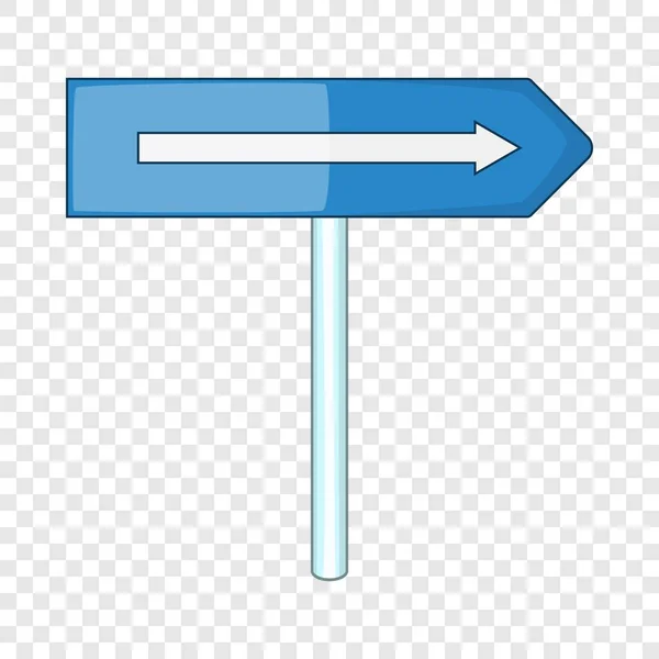 Panneau de signalisation bleu pointant à droite icône, style dessin animé — Image vectorielle