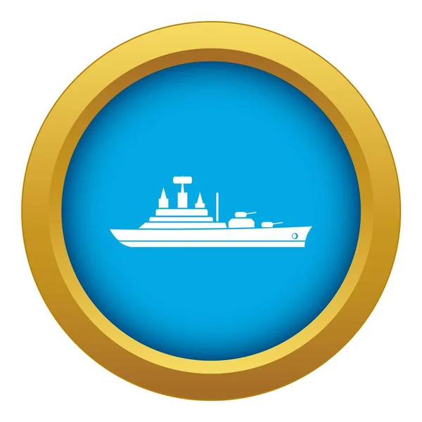 Icono de nave de guerra vector azul aislado — Archivo Imágenes Vectoriales