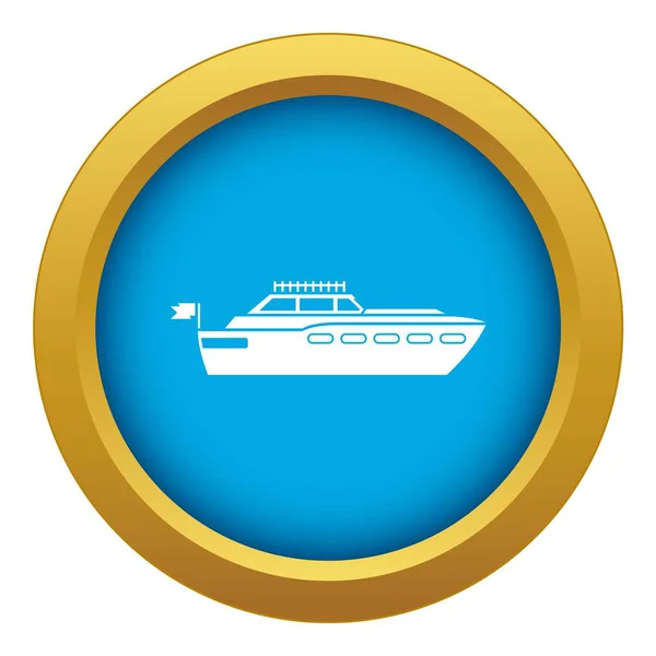 Grande icona yacht vettore blu isolato — Vettoriale Stock