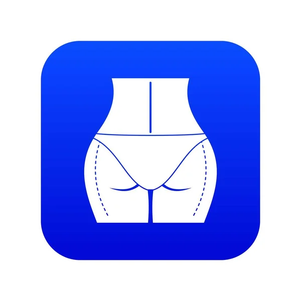Kadın kalçaları estetik ameliyat ikonuna hazırlandı dijital mavi — Stok Vektör