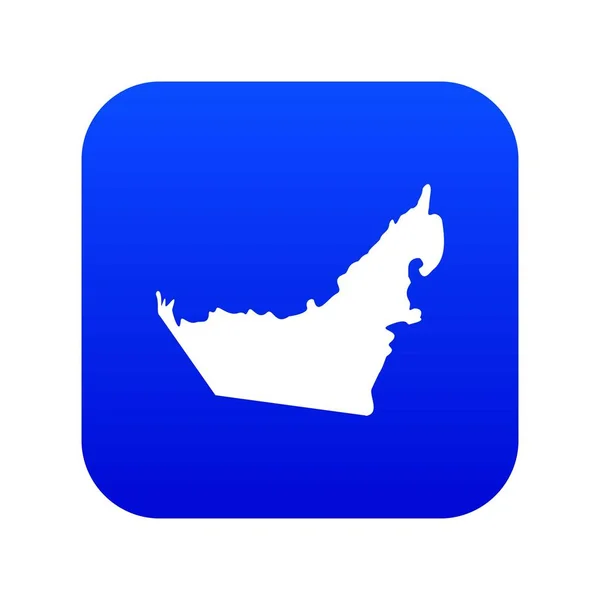 Birleşik Arap Emirlikleri harita simgesi dijital mavi — Stok Vektör