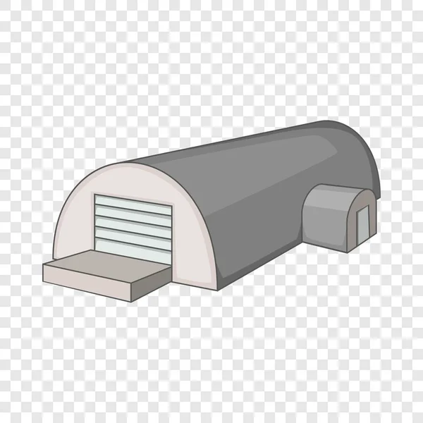 Icono de hangar semicircular de metal, estilo de dibujos animados — Archivo Imágenes Vectoriales