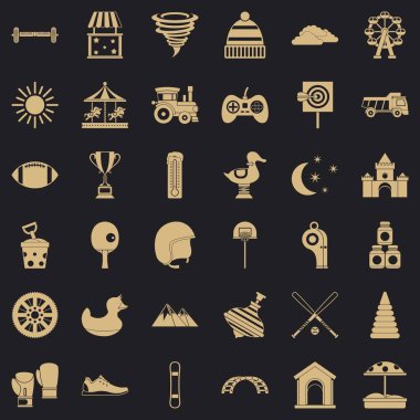 Bulmaca Icons set, basit tarzı