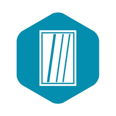 Beyaz dikdörtgen pencere simgesi basit