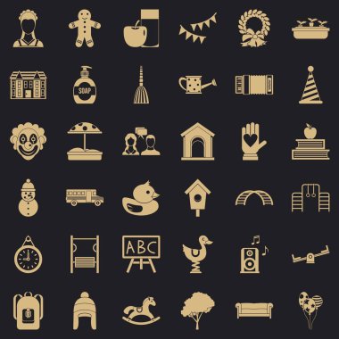 Çocuk Bakımı Icons set, basit tarzı