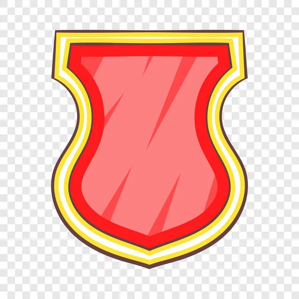 Ícone escudo vermelho, estilo dos desenhos animados — Vetor de Stock