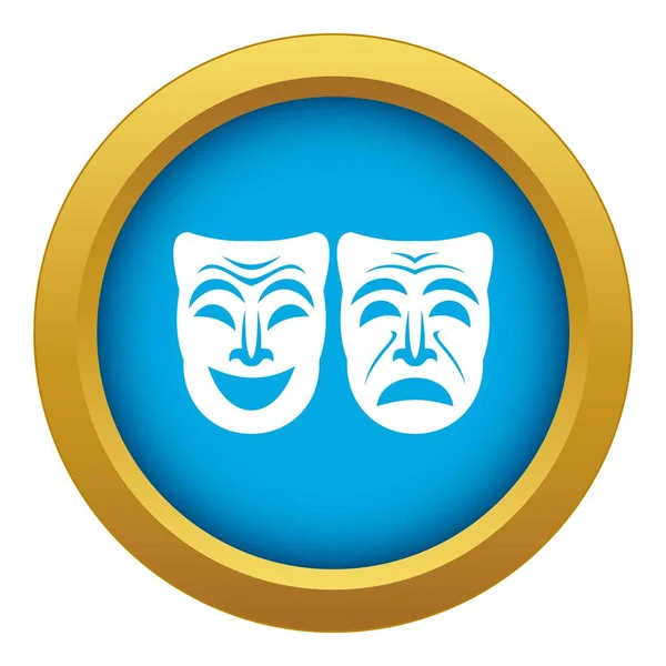 Happy and sad mask icon blue vector isolated — Stock Vector