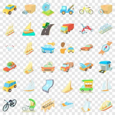 Bisiklet Icons set, karikatür tarzı