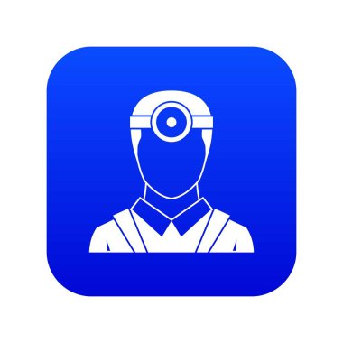 Baş ayna simgesi dijital mavi ile Oftalmolog