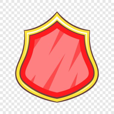 Kırmızı boş Koruma Kalkanı simgesi, karikatür tarzı