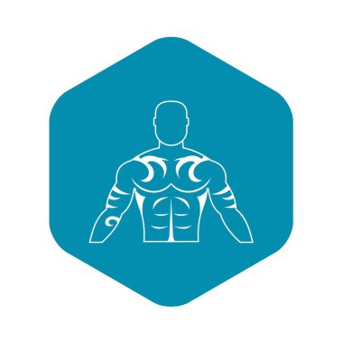 Kaslı adam dövme simgesi basit