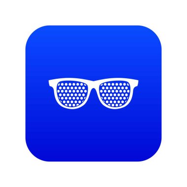 Kara iğne deliği gözlük simgesi dijital mavi