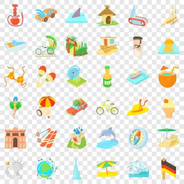 Icons set Kayak, karikatür tarzı