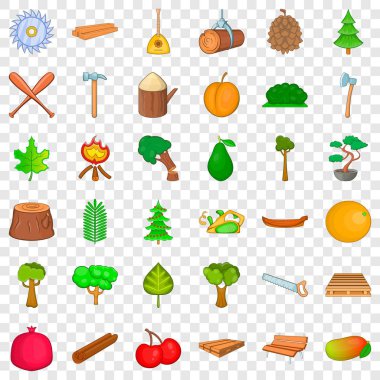 Yeşillik Icons set, karikatür tarzı