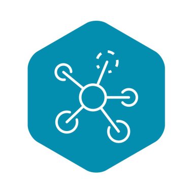 Kavram molekül simgesi, anahat stili