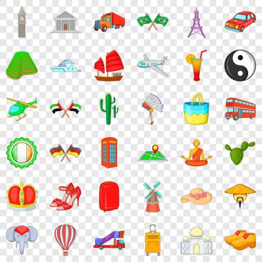 Kule Icons set, karikatür tarzı