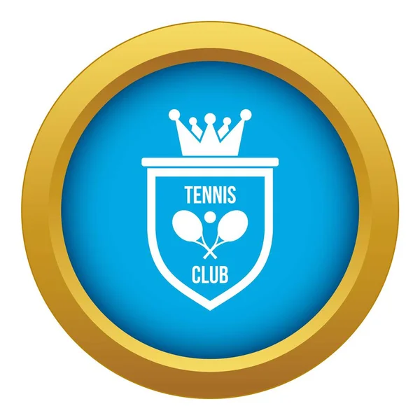 Brasão de armas do clube de tênis ícone vetor azul isolado —  Vetores de Stock