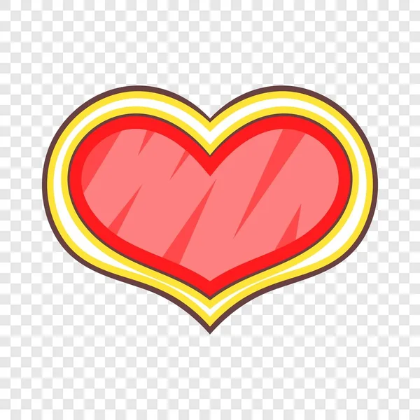 Sköld i form av hjärta ikon, tecknad stil — Stock vektor