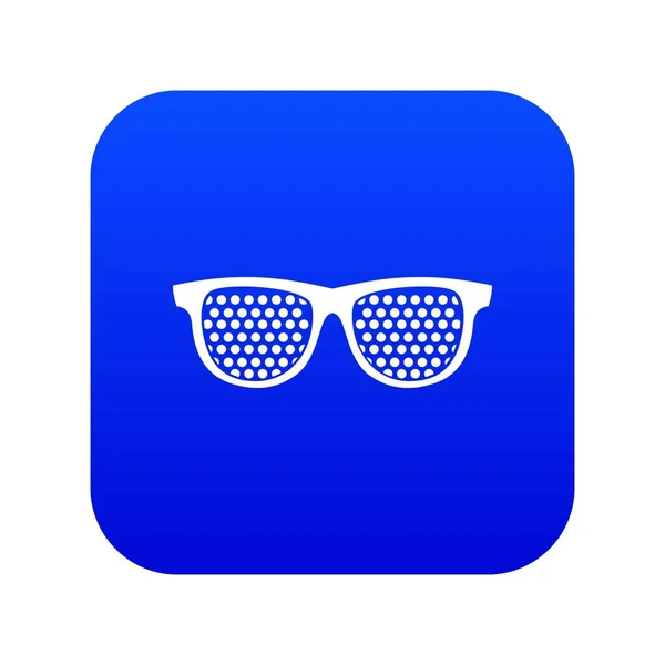 Czarna otworkowy okulary ikona cyfrowy niebieski — Wektor stockowy
