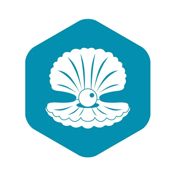 Perla en un icono de shell simple — Vector de stock
