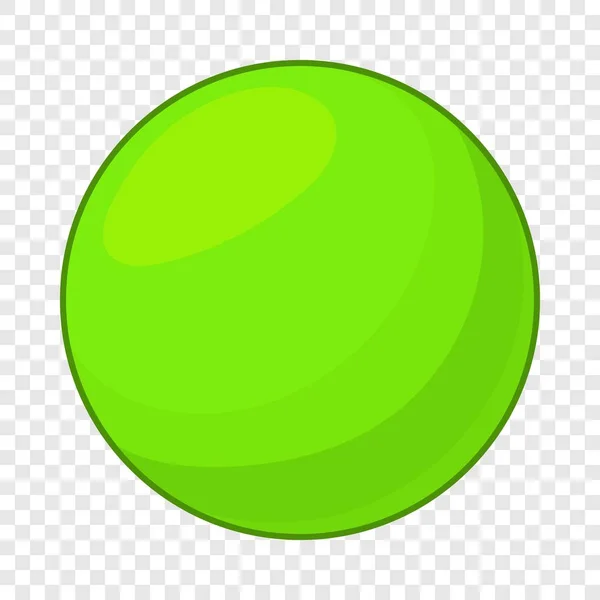 緑色のボールのアイコン、漫画のスタイル — ストックベクタ