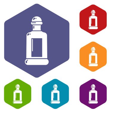 Kare şişe simgeleri vektör hexahedron