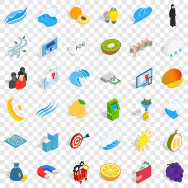 Ekip çalışması Icons set, izometrik stili