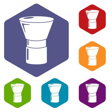 Fırça tozu simgeleri vektör hexahedron