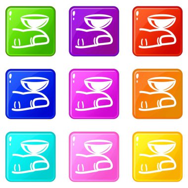 Kontakt lensler simgeleri 9 renk koleksiyonu ayarlamak