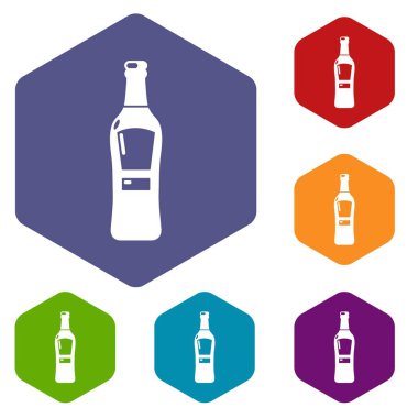 Burbon simgeleri vektör hexahedron